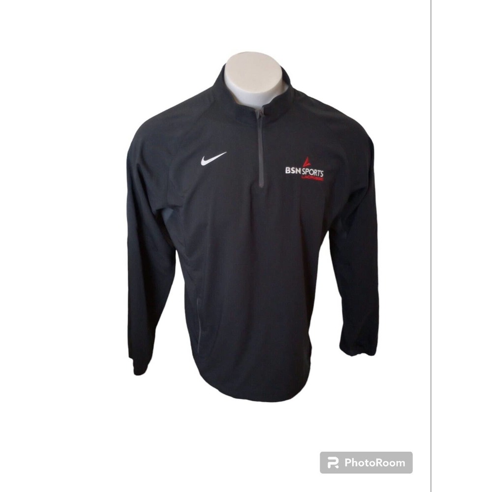 Nike Pullover Shirt M Black 1/4 Zip Nike Lightweight Windbreaker BSN‎ Lacrosse